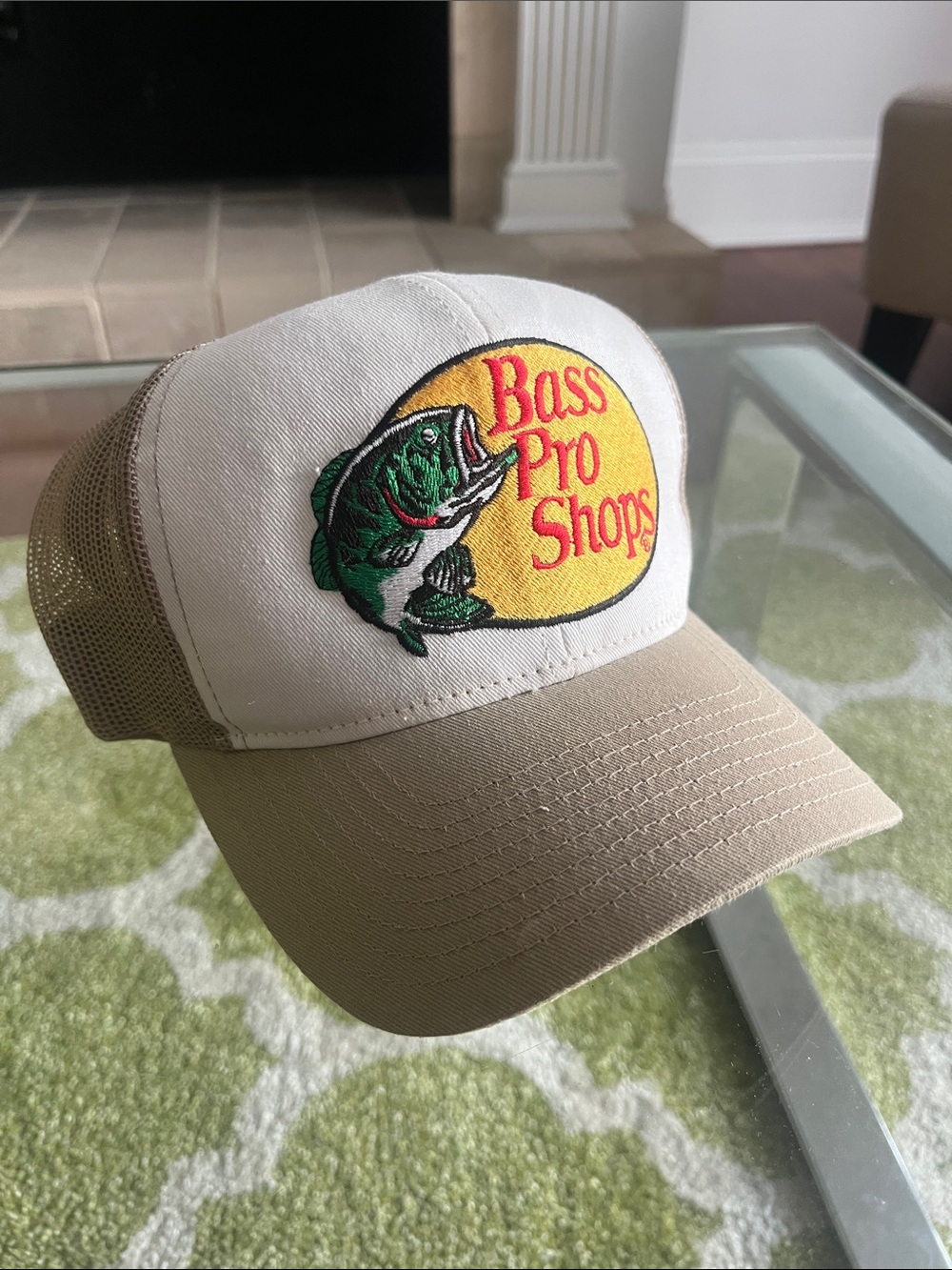 Bass Pro Shops Cream & Tan Patch Trucker Hat